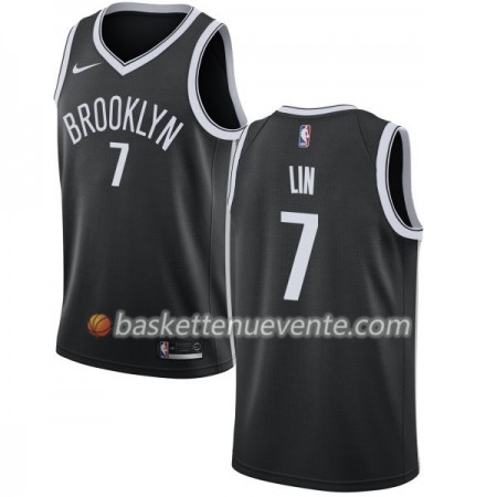 Maillot Basket Brooklyn Nets Jeremy Lin 7 Nike 2017-18 Noir Swingman - Homme